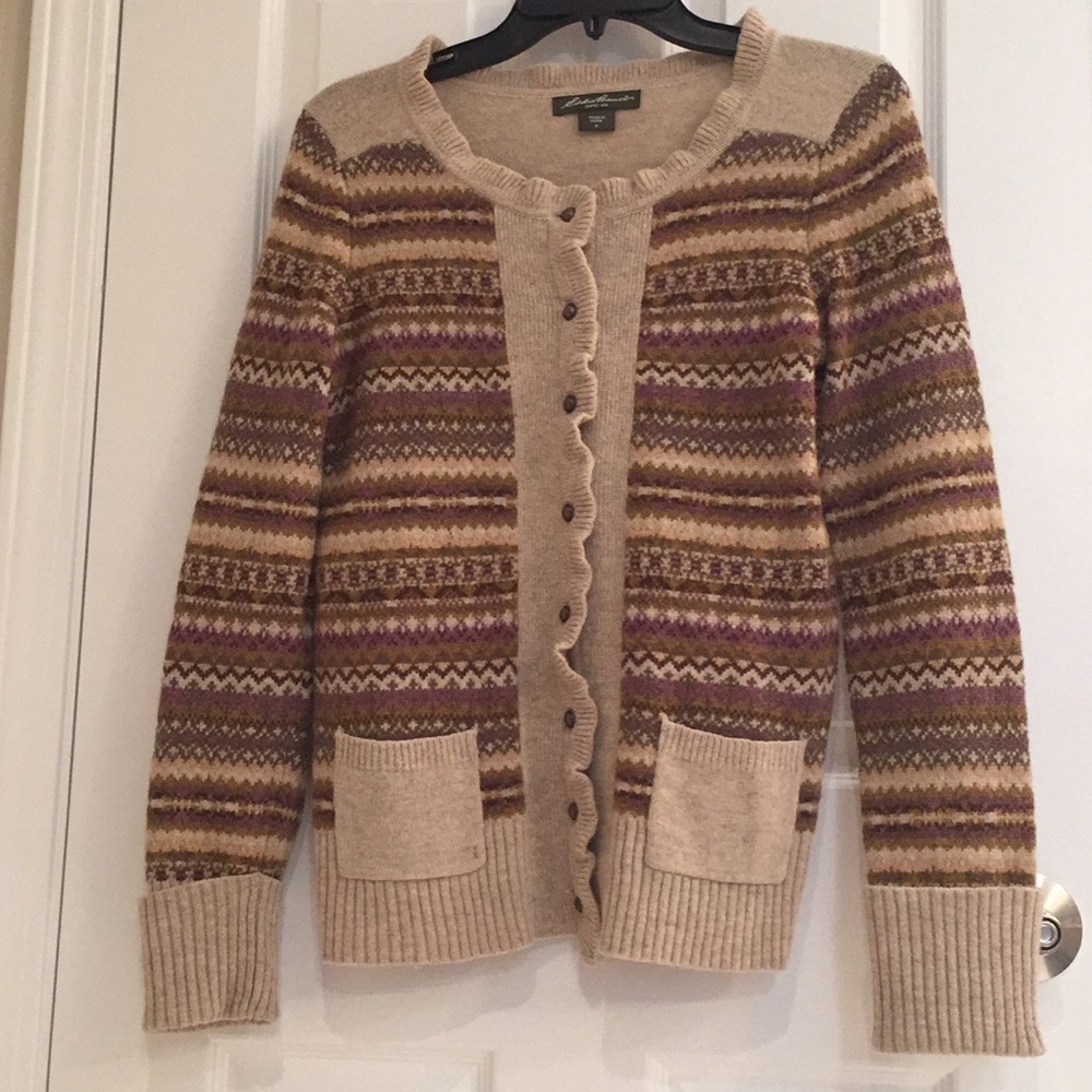 Eddie Bauer classic wool cardigan